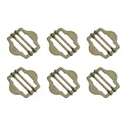 6Pcs Adjuster Slide Buckles, 25mm Webbing Strap Roller Pin Clip (Bronze)