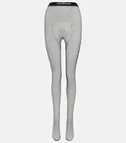 [Balenciaga] Balenciaga Logo waistband fishnet tights AU 10 black