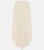 [Tom Ford] Tom Ford Asymmetric silk-blend cady kaftan UK 6 white