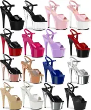 Pleaser Exotic 7" Stiletto High Heel 3" Platform Open Toe Pole Dancing Sandals