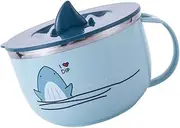 BEBEMOKO Ergonomic Handle Soup Container Stainless Steel Noodle Bowl Ramen Bowls Lid for Kitchen Camping