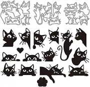MAYJOYDIY Animal Cats Die Cuts for Card Making Cat Paw Print Metal Cutting Dies Love Cats Heads Embossing Cutting Stencil for Scrapbooking Craft Paper Birthday Card Gift Decoration