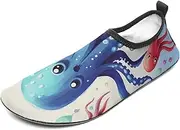 [BTCOWZRV] Water Shoes for Women Men Colorful Squid Octopus Water Sports Shoes Slip-on Breathable Lightweight Athletic Aqua Sock
