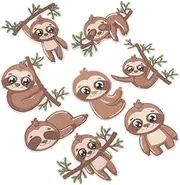 OSALADI 8Pcs Sloth Embroidered Applique Patches for Clothing Hats Backpacks Cute Iron Cloth Stickers for Repair and Decoration Easy to Use Creative Crafting Accessories