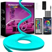 52FT LED Neon Rope Lights, RGB Strips Light with RF Remote & APP Control,Flexibl