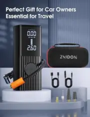 ZMOON Tire Inflator Portable Air Compressor, 2-IN-1 150PSI Cordless & DC 12V ...