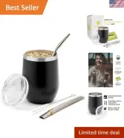 5-Piece Modern Yerba Mate Set - Includes Gourd, Bombillas & Cleaning Brush