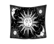 200*150cm Sun and Moon Printed Tapestry Wall-mounted Beach Towel Outdoor Seating Blanket for Bedroom Living Room Dorm