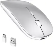 Type C Mouse, Rechargeable USB C Wireless Mouse for Macbook Air, Dual Mode with