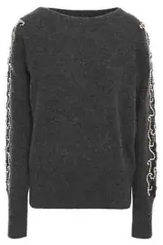 Sandro Anthracite Dina Crystal-embellished Sweater