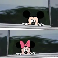 在飛比找蝦皮購物優惠-米老鼠車貼 個性可愛卡通米奇米妮貼紙 汽車側門貼 車窗貼紙 