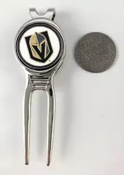 NHL Golf Divot Repair Tool + Ballmark Las Vegas Golden Knights Silver Beltclip