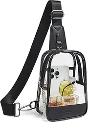 Shrrie Clear Bag Stadium Approved Clear Crossbody Sling for Women Men Stadium Events Clear Purses for Concert Sports Events