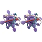 2x Koala Dream Kids/Childrens Silicone Sensory Space Rattle Teether Purple 4M+