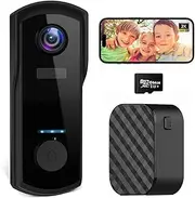 oolong 2K Video Doorbell Camera Wireless Door Bell Battery Powered with 2.4GHZ WiFi,AI&PIR Motion Detection,Two-Way Audio,IP65 Waterproof,Night Vision,Surveillance,Cloud Storage,Free Give 64GB SD Card