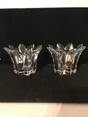 PAIR OF RCR ROYAL CRYSTAL ROCK CRISTALLO AL PIOMBO 24% VOTIVE CANDLE HOLDERS