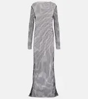 [Tove] Tove Embellished mesh maxi dress AU 14 black