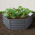 2x Garden Bed 130x130x46cm Planter Box Raised Container Galvanised Outdoor 3-FC2