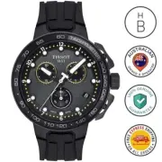 New Tissot Mens Watch T-Race Cycling Black Silicone Strap Chrono T1114173705702