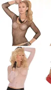 Elegant Moments White Fence Net Fishnet Cami Top White or Black Reg or Queen!