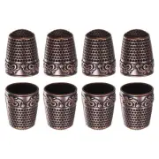 8pcs Sewing Thimble Copper Sewing Thimble Finger Protector, Red Bronze