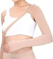 Arm Compression Sleeve with Shoulder Belt, Compression Arm Brace for Pain Relief, Swelling, Post Surgery Recovery