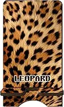 Nuckxy Leopard Print Wooden Phone Holder, Smart Phones, Tablets, Desktop, E-Book Wooden Stand, Chic Desk Organizer for Home & Office - 13