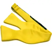 New Men's 100% Polyester Solid Formal Self-tied Bow Tie Only Yellow