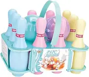 JWQFBC Children Bowling Set, Leisure Game for Children, with A Stand, Funny Interactive Indoor Sports Game Bowling Sports Toys for Children, Macaron Color 19cm