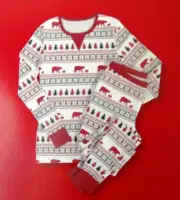 NWT Target FAIR ISLE CHRISTMAS Pajama Set * Kid's Size 12 * Bears Trees