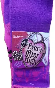 Ever After High Girls 3 pack socks Pink Purple Black Size S (5-6 6.5) NWT