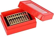 Multifunctional Abacus Mini Brass Abacus Chinese Calculator Counting Tool Abacus Brass Mini Brass Abacus Decoration for Living Room 1.8x0.2x1inch Learning Abacus
