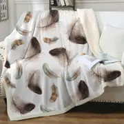 Brown Feathers Throw Blanket
