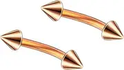 [Decentraland] 2PCS Silvery With Pointed Cone 1.2mm(16G) Eyebrow Studs Lip Studs Body Piercing Navel Belly Studs Cartilage Piercing Jewelry Titanium Steel Surgical Steel Stainless Steel 6mm