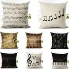 Cushion Cover Music Symbol Pattern Pillow Case Sofa Cushion Case Square Pillow