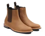 Nisolo Men's All Weather Chelsea Boots Brown Leather Ankle Pull On Sz 12.5