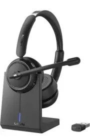 Wireless Headset w/Mic. Bluetooth or USB. Noise Cancelling & Mute Button. 65 hrs