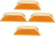 MOLUCKFU 4pcs Dual Sided Reflective Plastic Road Studs Heavy Duty Driveway Emergency Reflectors for Enhanced Safety and Visibility Highways and Driveways