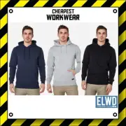 ELWD | Elwood Workwear | MENS PLAIN HOODIE JUMPER (Navy, Grey, Black) EWD802