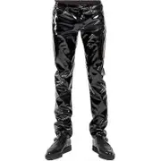 Shiny Pvc Latex Trousers Men Motorcycle Black Mens Pants Fashion Faux Leather Riding Waterproof Motor Biker Male Street Pants l