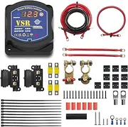 Split Charge Relay Dual Battery Isolator Kit Voltage Sensitive Relay VSR Smart Battery Isolator 12v 140amp with Led Voltmeter for Marine Truck ATV UTV RV Boat Not Fit for Lithium Batteries
