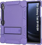 Cantis Case for Samsung Galaxy Tab S9 FE 5G 10.9 Inch/Galaxy Tab S9 11 Inch Case 2023, Heavy Duty Shockproof Rugged Protective Case for Samsung S9 FE Tablet Support S Pen (Purple+Black+Purple)