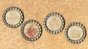 CLEARANCE! Graphic45 PRINCESS #404 Four Gold Bottle Cap Accents DREAMS CROWN