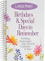 Product Concept Mfg, Inc. Birthdays & Special Days to Remember Date Book-Large Print