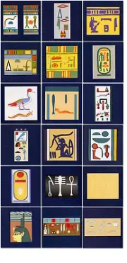 18 Tiles Colorful Art Egyptian Ceramic Mural Backsplash Bath Decor Tile #99