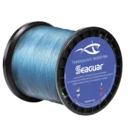 seaguar threadlock 16 strand hollow core braid, hi-vis blue 600yd 50lb