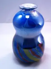 M Design Art Handcraft Glass Blue Millefiori Art Handcraft Vase PW-114 [Kitchen]