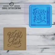 Best of Luck Square Cookie Cutter and Embosser - 7.5cm