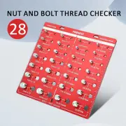 Nut and Bolt Thread Checker Kits Aluminum Alloy 28pcs Thread Identifier Gauge