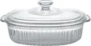 Glass Casserole Dish with Lid 1.5L Glass Baking Dishes Heat/Cold Resistant Large Casserole Dish with Handles Oval Shaped Dishes for Oven Microwave Safe